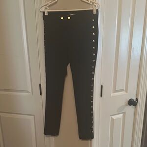 Michael Kors Black Pants with Gold Button Accents